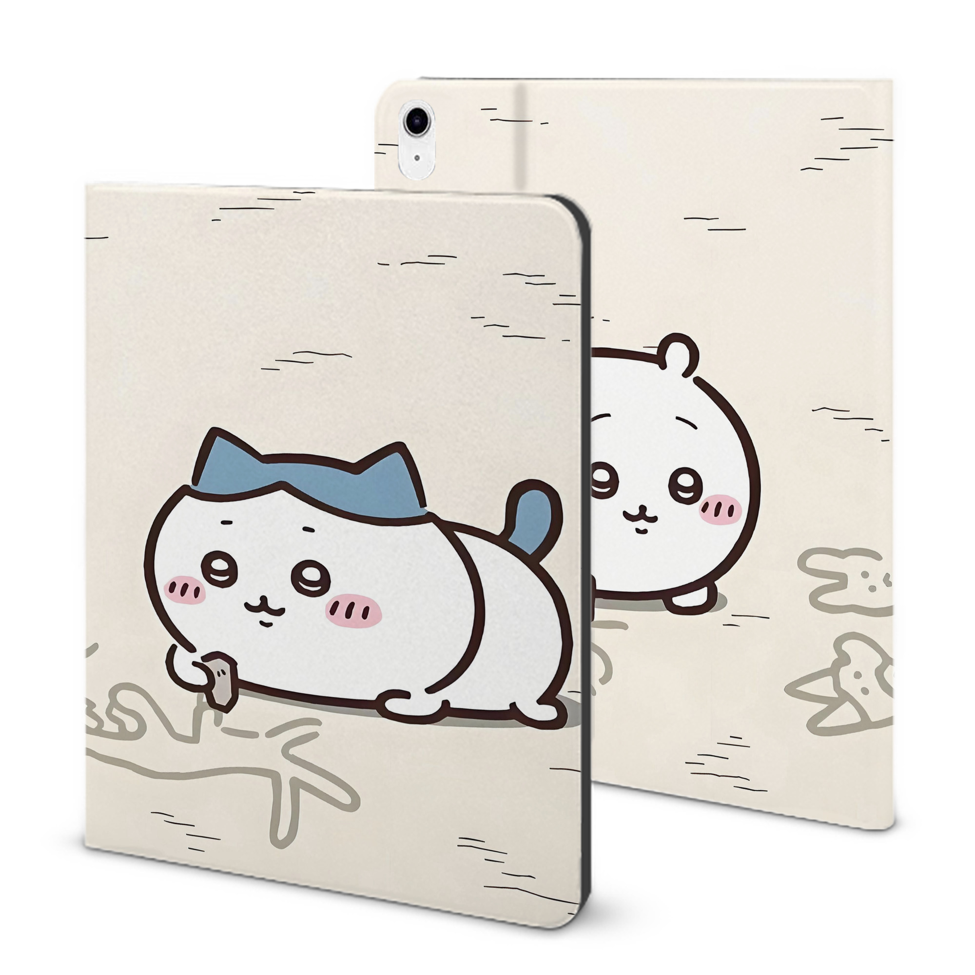 （画像用） ちいかわ Chii-kawa IPad ケース ブック型 PUレザー TPU 耐衝撃 軽量 薄型 ペン収納なし 全面保護 IPad 各モデル対応